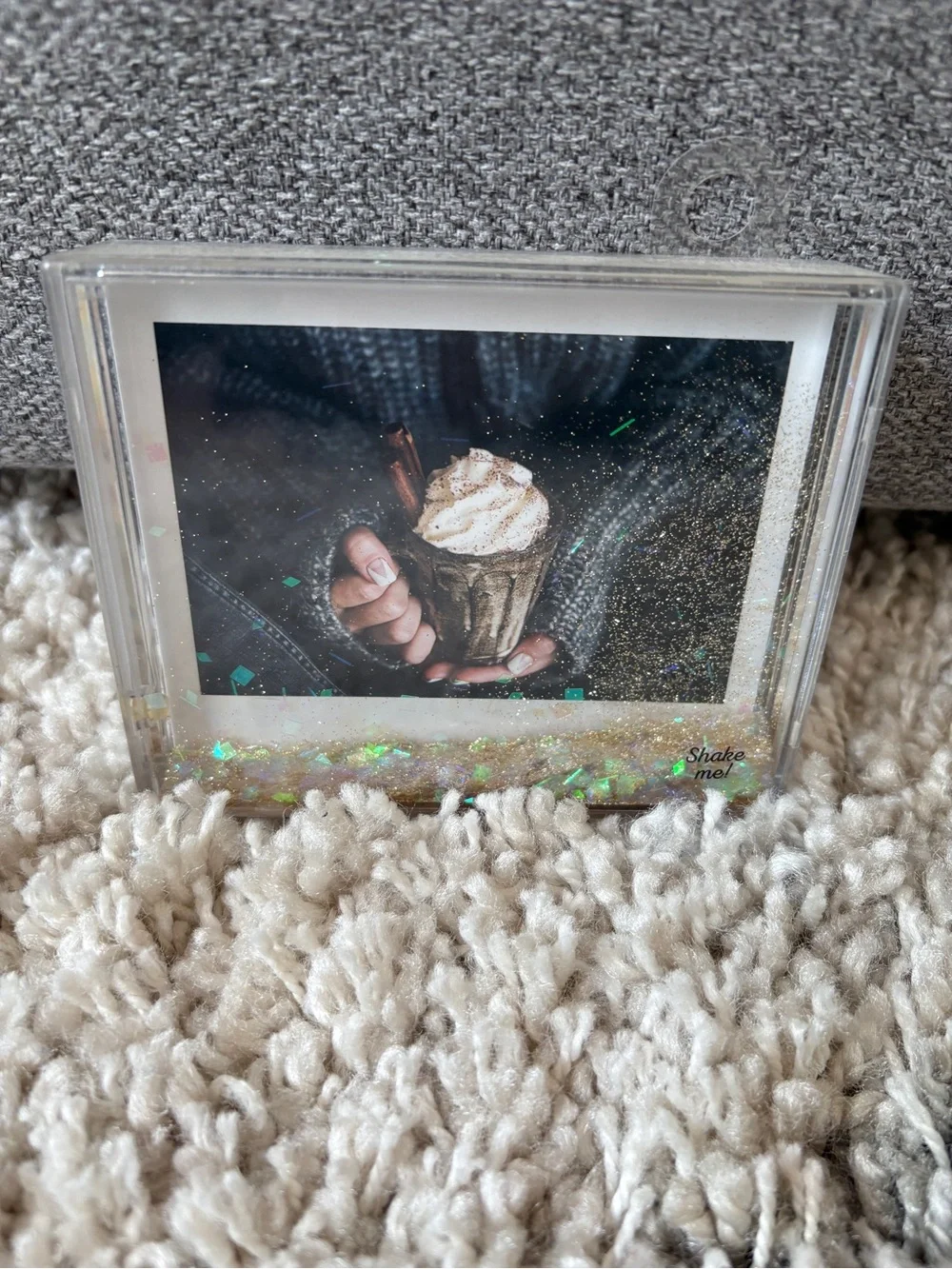 Clear Glitter Shaker Photo Frame - Cream Accent